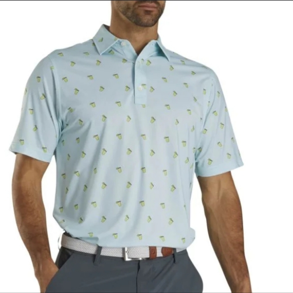Footjoy‎ golf polo Mens Sz S cocktail print Arrowood Golf Course Logo